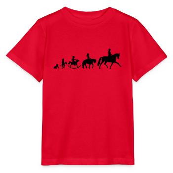 Evolution Girls Dressurreiten - Farbwechsel - Stanley/Stella Kinder T-Shirt MINI CREATOR  - Rot - Vorne - Jaiden (125cm)