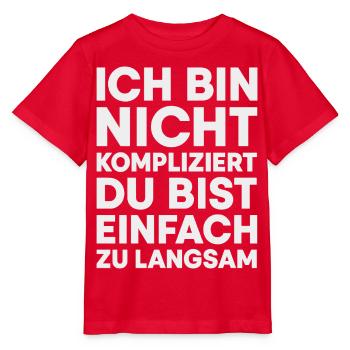 I'm not complicated - Stanley/Stella MINI CREATOR Kids’ T-Shirt - red - Front - Jaiden (125cm)
