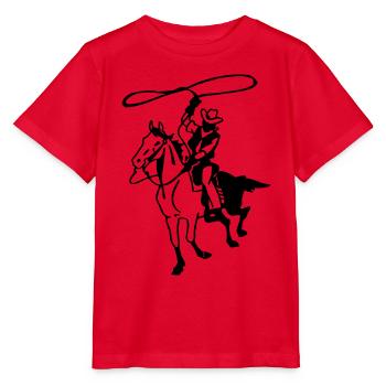 Cowboy with Lasso - Stanley/Stella MINI CREATOR Kids’ T-Shirt - red - Front - Jaiden (125cm)
