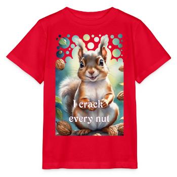 Schlaues Eichhörnchen Ich knacke jede Nuss - Stanley/Stella Kinder T-Shirt MINI CREATOR  - Rot - Vorne - Jaiden (125cm)