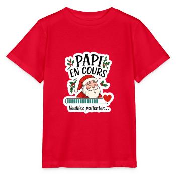 Grandfather pregnancy announcement for Christmas - Stanley/Stella MINI CREATOR Kids’ T-Shirt - red - Front - Jaiden (125cm)