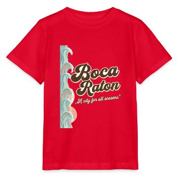 Boca Raton Retro Coastal Coffee - Stanley/Stella Kinder T-Shirt MINI CREATOR  - Rot - Vorne - Jaiden (125cm)