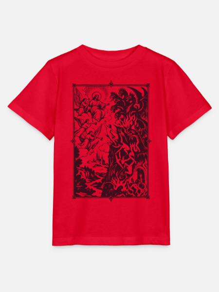 Ritterszene und Drachen im Rahmen - Stanley/Stella Kinder T-Shirt MINI CREATOR - Rot