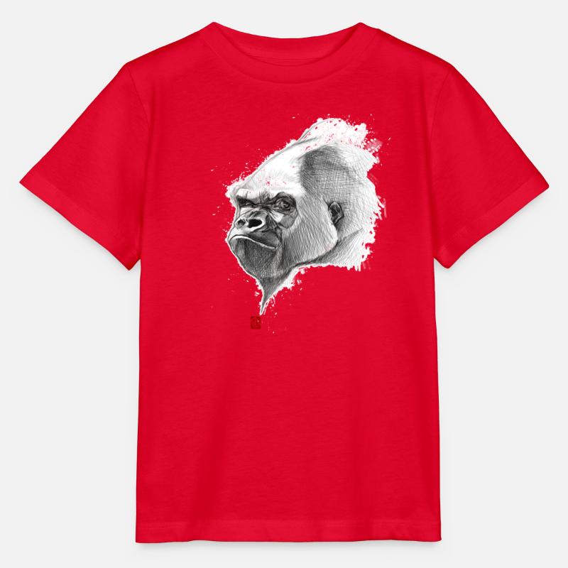 Sketchy Gorille - T-shirt bio MINI CREATOR Stanley/Stella Enfant - rouge