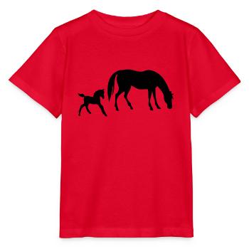 Pferd und Fohlen Design - Stanley/Stella Kinder T-Shirt MINI CREATOR  - Rot - Vorne - Jaiden (125cm)