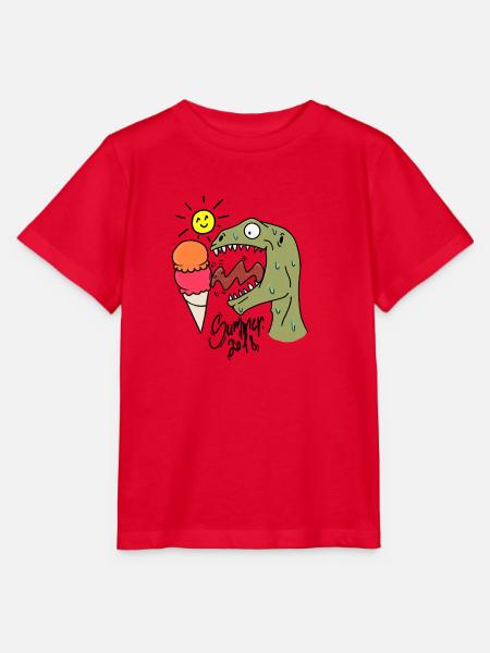 Sommer Dino - Stanley/Stella Kinder T-Shirt MINI CREATOR  - Rot