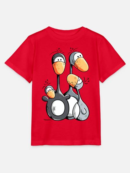 Pinguin Familie - Stanley/Stella Kinder T-Shirt MINI CREATOR - Rot