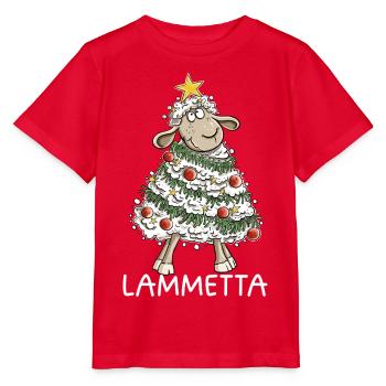 Lammetta Schaf I Weihnachten Lametta Wortspiel - Stanley/Stella Kinder T-Shirt MINI CREATOR  - Rot - Vorne - Jaiden (125cm)
