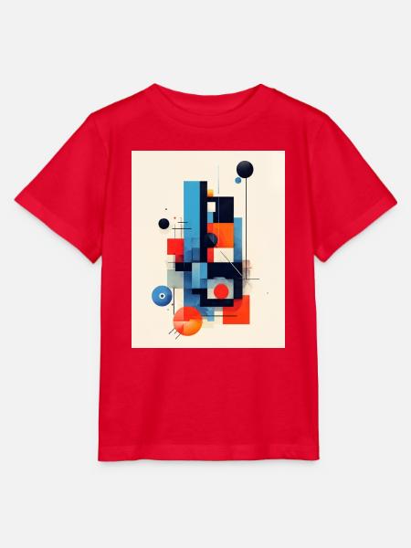 Abstrakte geometrische Komposition - Stanley/Stella Kinder T-Shirt MINI CREATOR  - Rot