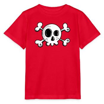 Kleiner Totenkopf mit gekreuzten Knochen - Stanley/Stella Kinder T-Shirt MINI CREATOR  - Rot - Vorne - Jaiden (125cm)