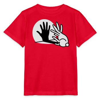 Handschatten Kaninchen 2 clr - Stanley/Stella Kinder T-Shirt MINI CREATOR  - Rot - Vorne - Jaiden (125cm)