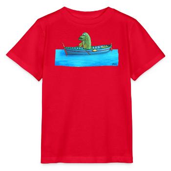 Hecht im Ruderboot - Stanley/Stella Kinder T-Shirt MINI CREATOR  - Rot - Vorne - Jaiden (125cm)