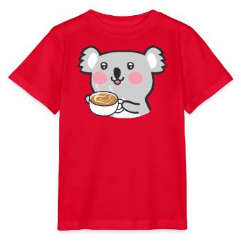 Encouragement au café koala - T-shirt bio MINI CREATOR Stanley/Stella Enfant - rouge - Devant - Jaiden (125cm)