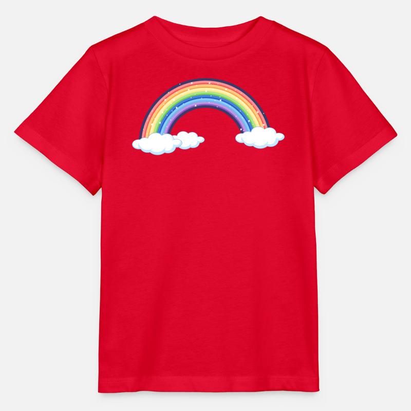 Vibrant Rainbow Over Clouds - Stanley/Stella MINI CREATOR Kids’ T-Shirt - red