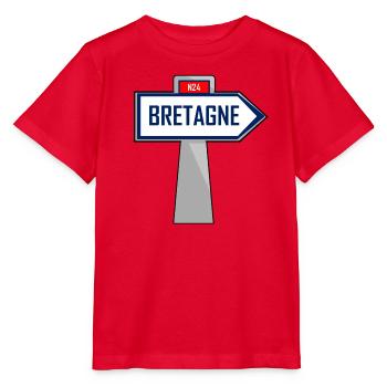 T-Shirt Lustiges Logo Bretagne Richtung - Stanley/Stella Kinder T-Shirt MINI CREATOR  - Rot - Vorne - Jaiden (125cm)