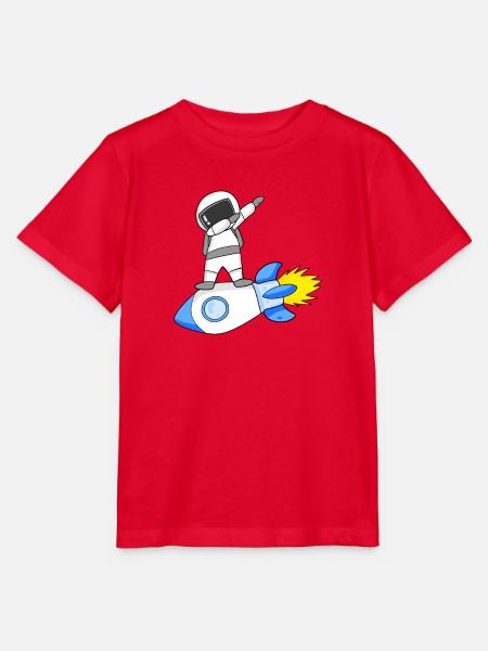Astronaut Dabbing - Stanley/Stella Kinder T-Shirt MINI CREATOR - Rot