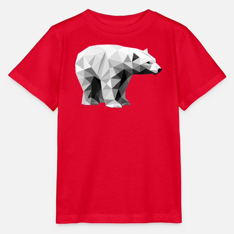 Geometrischer Eisbär | Low-Poly-Arktis-Tier - Stanley/Stella Kinder T-Shirt MINI CREATOR  - Rot