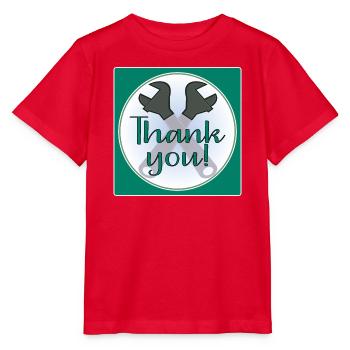 MERCI ARTISAN - PINCES - T-shirt bio MINI CREATOR Stanley/Stella Enfant - rouge - Devant - Jaiden (125cm)