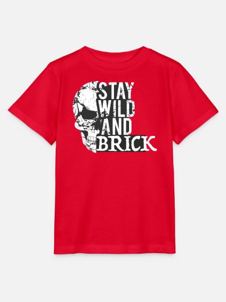 Stay Wild Skull Brick Design - Stanley/Stella Kinder T-Shirt MINI CREATOR - Rot