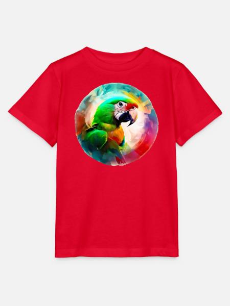 Farbiger Ara Papagei - Stanley/Stella Kinder T-Shirt MINI CREATOR - Rot