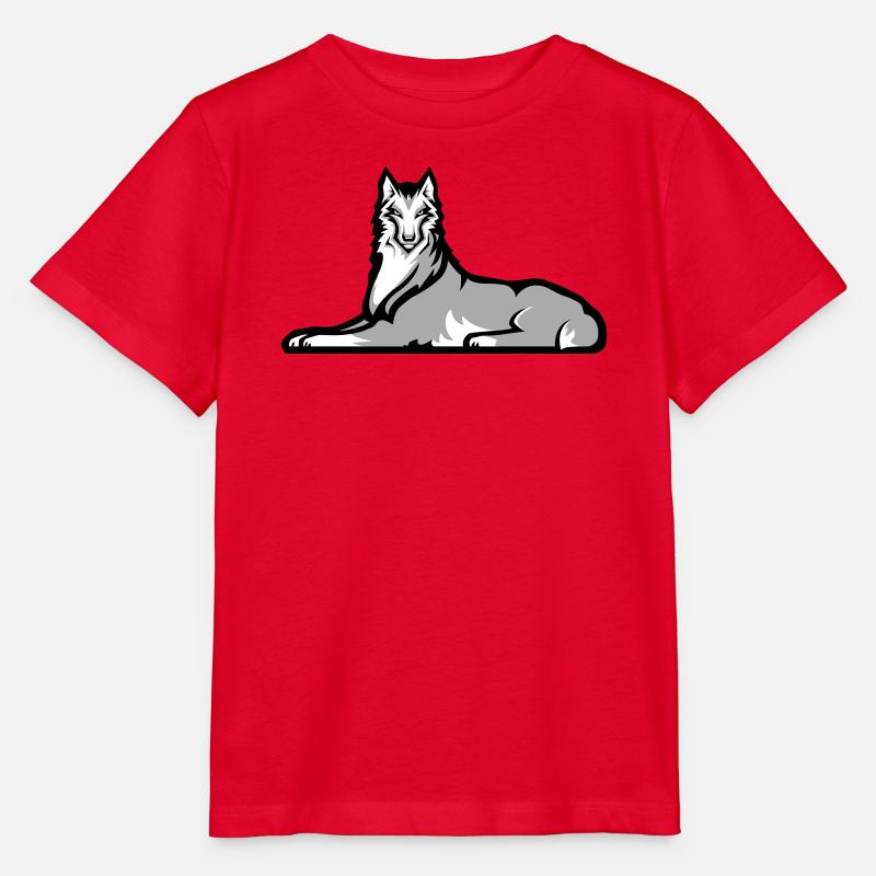 Loup solitaire tchétchène - T-shirt bio MINI CREATOR Stanley/Stella Enfant - rouge