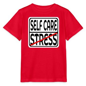STOP STRESS - FOCUS SELF CARE SIGN - Stanley/Stella MINI CREATOR Kids’ T-Shirt - red - Front - Jaiden (125cm)