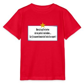 Je me parle à moi même - T-shirt bio MINI CREATOR Stanley/Stella Enfant - rouge - Devant - Jaiden (125cm)