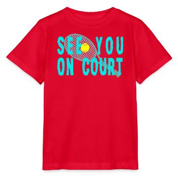 Tennis Shirt See You On Court - Stanley/Stella Kinder T-Shirt MINI CREATOR  - Rot - Vorne - Jaiden (125cm)