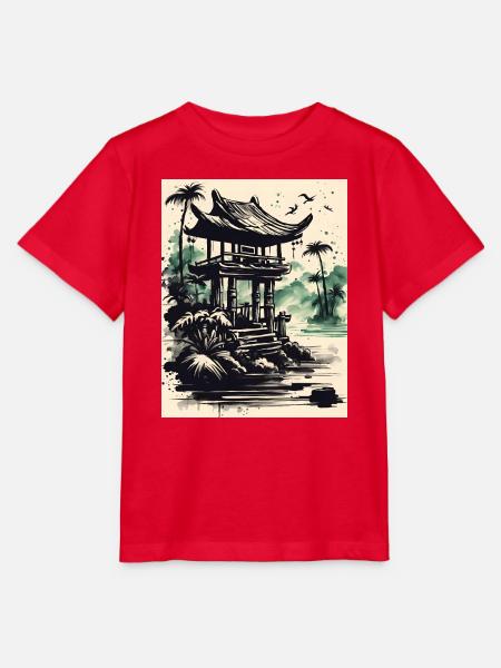 Tintenpavillon am Wasser - Stanley/Stella Kinder T-Shirt MINI CREATOR - Rot