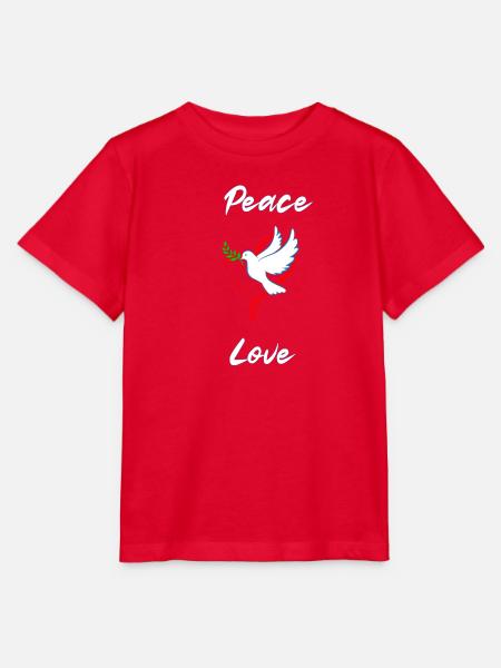 Frieden und Liebe - Stanley/Stella Kinder T-Shirt MINI CREATOR  - Rot