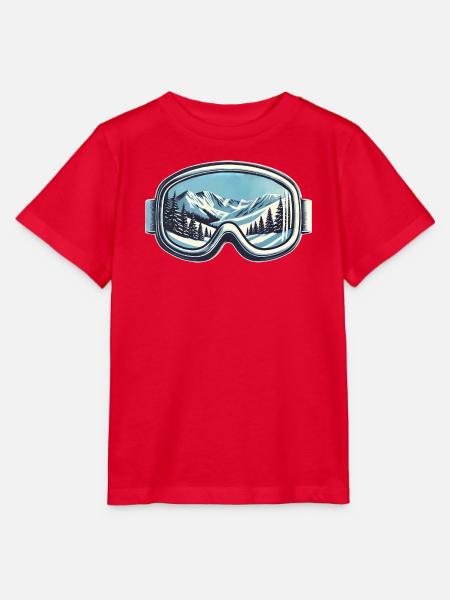 Wintersport Ski Snowboard Skibrille Urlaub - Stanley/Stella Kinder T-Shirt MINI CREATOR  - Rot