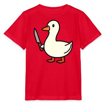 Weiße Gans Ente Entchen Messer Verteidigung Abwehr - Stanley/Stella Kinder T-Shirt MINI CREATOR  - Rot - Vorne - Jaiden (125cm)