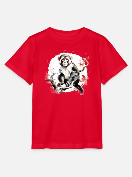 Chinesisches Sternzeichen Affe - Stanley/Stella Kinder T-Shirt MINI CREATOR  - Rot