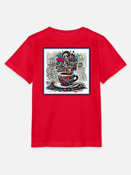 Espresso Graffiti - Stanley/Stella Kinder T-Shirt MINI CREATOR - Rot
