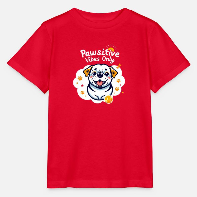 Pawsitive Vibes Only - T-shirt bio MINI CREATOR Stanley/Stella Enfant - rouge
