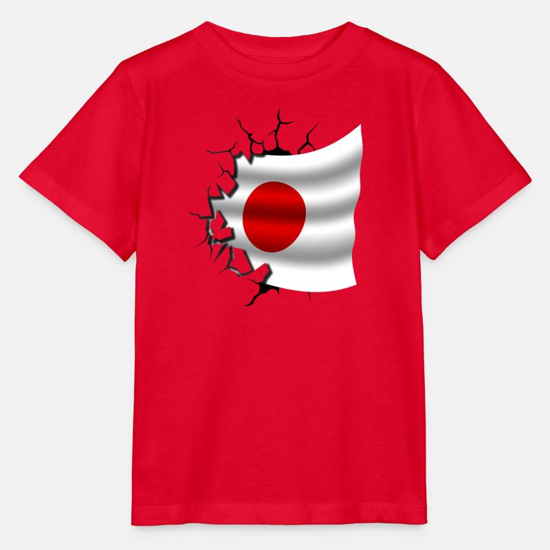 Drapeau du Japon - Japon - Drapeau Broken Design - T-shirt bio MINI CREATOR Stanley/Stella Enfant - rouge