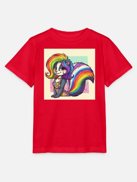 Regenbogenskunk im Kleid - Stanley/Stella Kinder T-Shirt MINI CREATOR - Rot