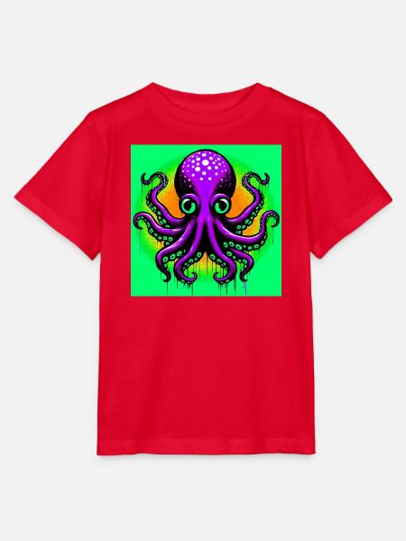 Krake - Stanley/Stella Kinder T-Shirt MINI CREATOR - Rot