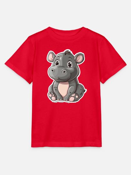 Nilpferd - Stanley/Stella Kinder T-Shirt MINI CREATOR - Rot