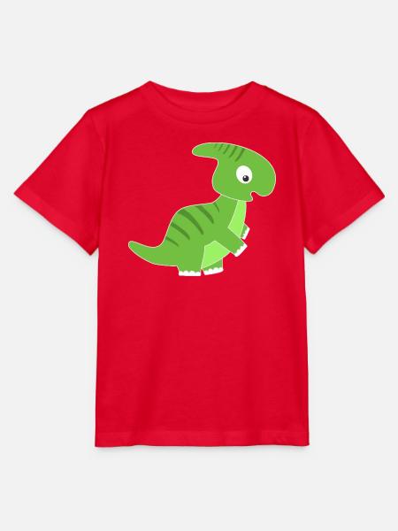 Grüner Dinosaurier Kinderdesign - Stanley/Stella Kinder T-Shirt MINI CREATOR - Rot
