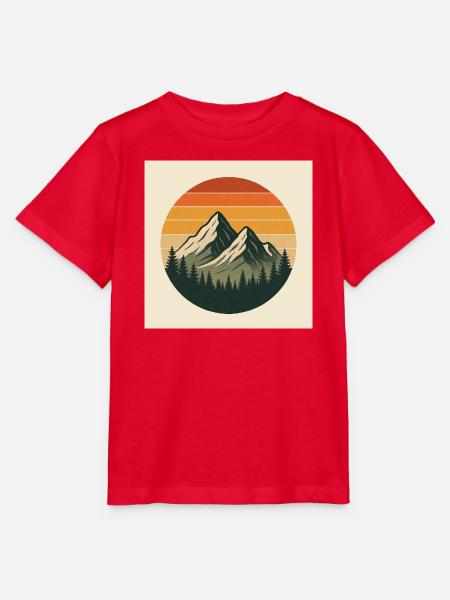Sonnenuntergangs-Gipfel Retrokreis - Stanley/Stella Kinder T-Shirt MINI CREATOR - Rot