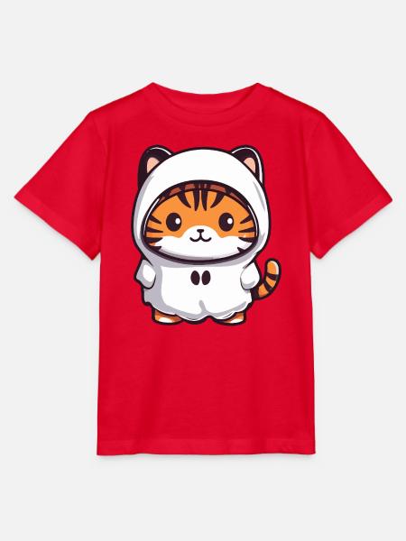 Tiger Halloween Geist - Stanley/Stella Kinder T-Shirt MINI CREATOR - Rot