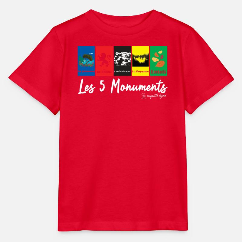 Les 5 Monuments - courses cyclistes - T-shirt bio MINI CREATOR Stanley/Stella Enfant - rouge