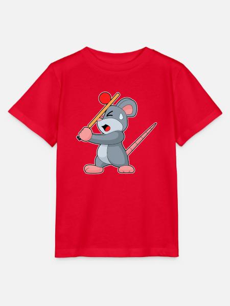 Maus Cricket Cricketschläger - Stanley/Stella Kinder T-Shirt MINI CREATOR - Rot