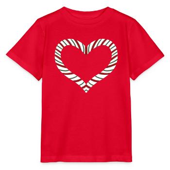 Candy Cane Rayé Coeur - T-shirt bio MINI CREATOR Stanley/Stella Enfant - rouge - Devant - Jaiden (125cm)