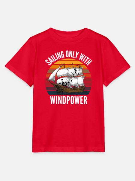 SEGELN NUR MIT WINDKRAFT - Stanley/Stella Kinder T-Shirt MINI CREATOR - Rot
