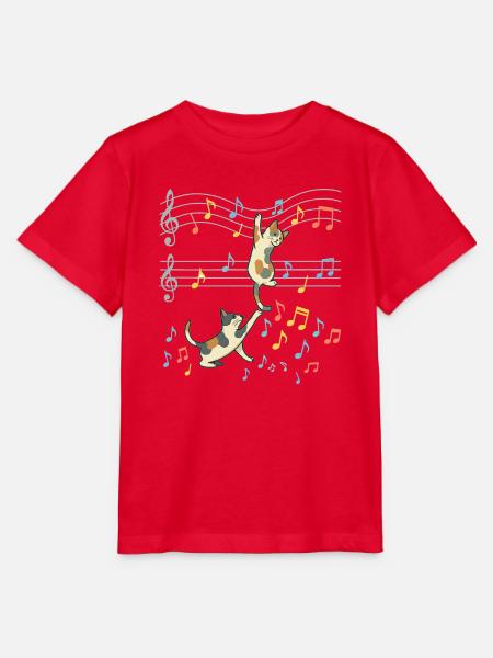 Katzenmusik Tanz der Noten - Stanley/Stella Kinder T-Shirt MINI CREATOR  - Rot
