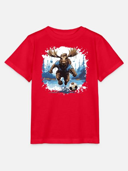 Elch Fussball Team - Stanley/Stella Kinder T-Shirt MINI CREATOR - Rot