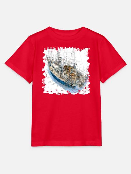 Segelyacht Skizzen Overlay CAD-Design - Stanley/Stella Kinder T-Shirt MINI CREATOR  - Rot