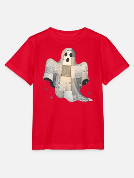 Patchwork Geist mit Spinnennetzen - Stanley/Stella Kinder T-Shirt MINI CREATOR  - Rot